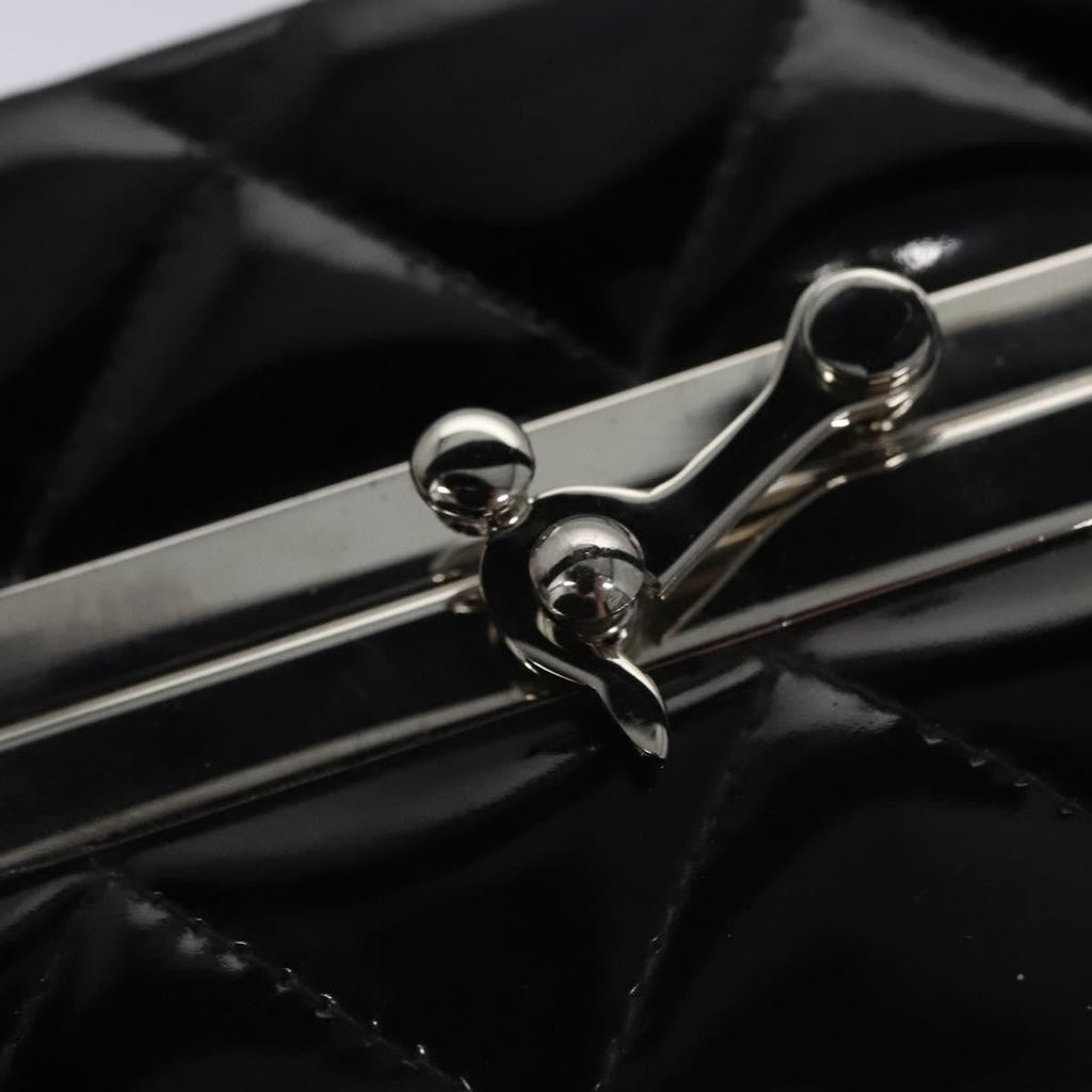 Chanel Vintage Metal Box Bag Quilted Patent Black Patent_Leather Handbag (Pre-Owned)