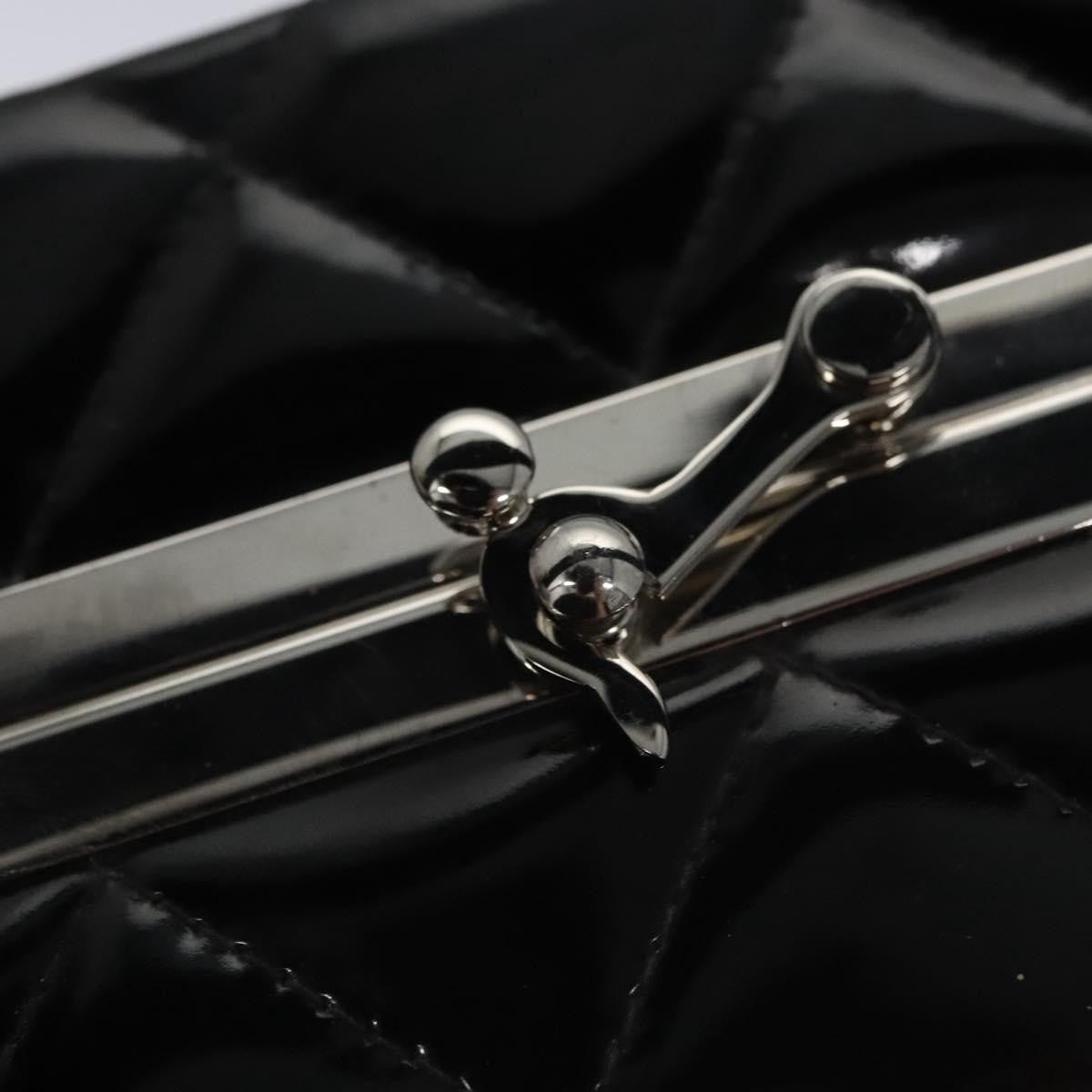 Chanel Vintage Metal Box Bag Quilted Patent Black Patent_Leather Handbag (Pre-Owned)