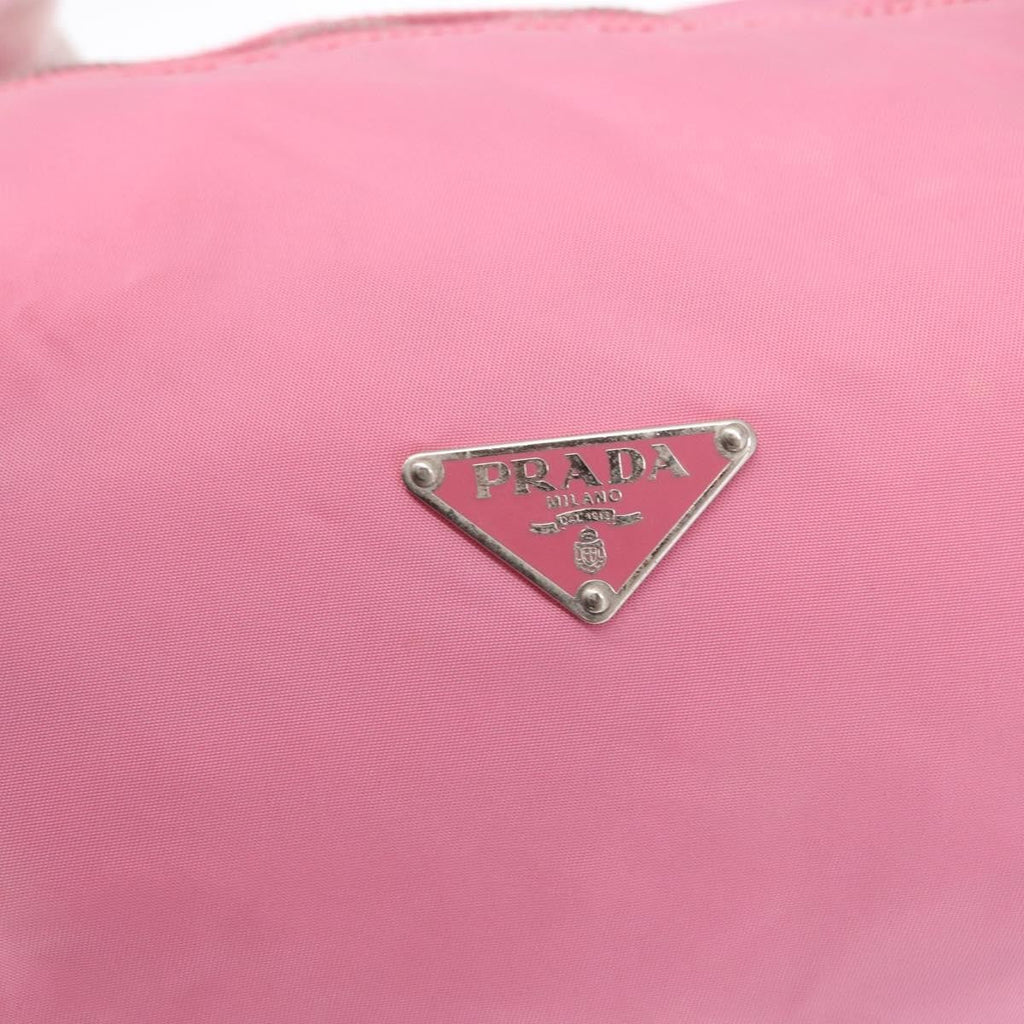 Prada Side Pocket Convertible Duffle Bag Tessuto Pink Nylon Handbag (Pre-Owned)
