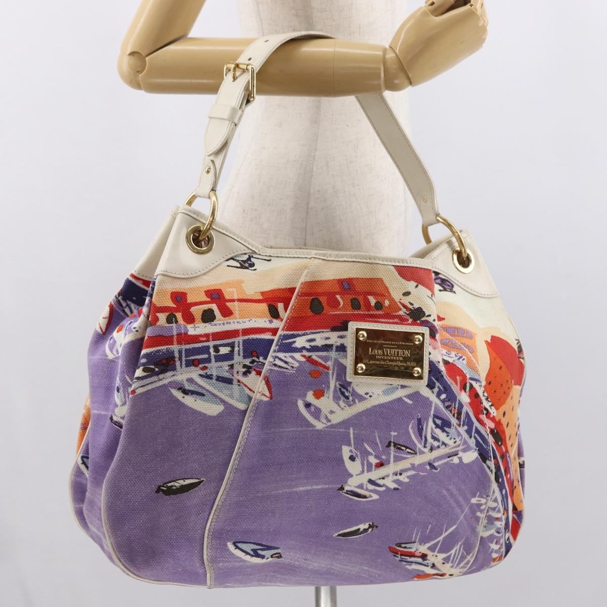 Louis Vuitton Galliera Handbag Riviera Cruise Canvas Purple Canvas Tote Bag Bag (Pre-Owned)