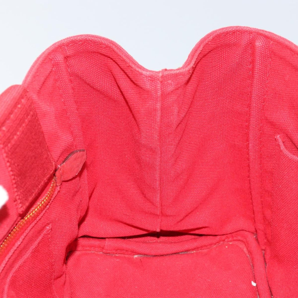 Prada Canapa Tote Canvas Red Canvas Tote Bag Bag (Pre-Owned)