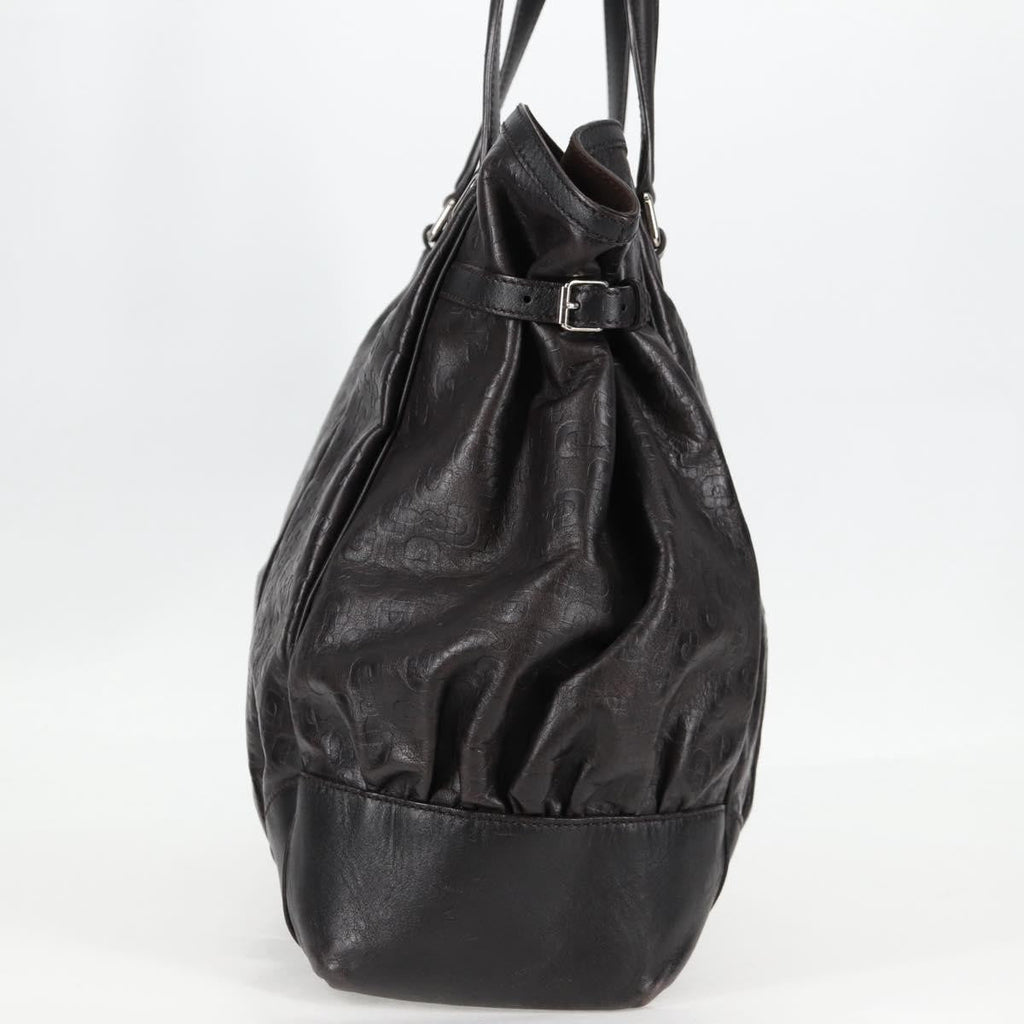 Gucci Full Moon Tote Leather Black Leather Tote Bag Bag (Pre-Owned)