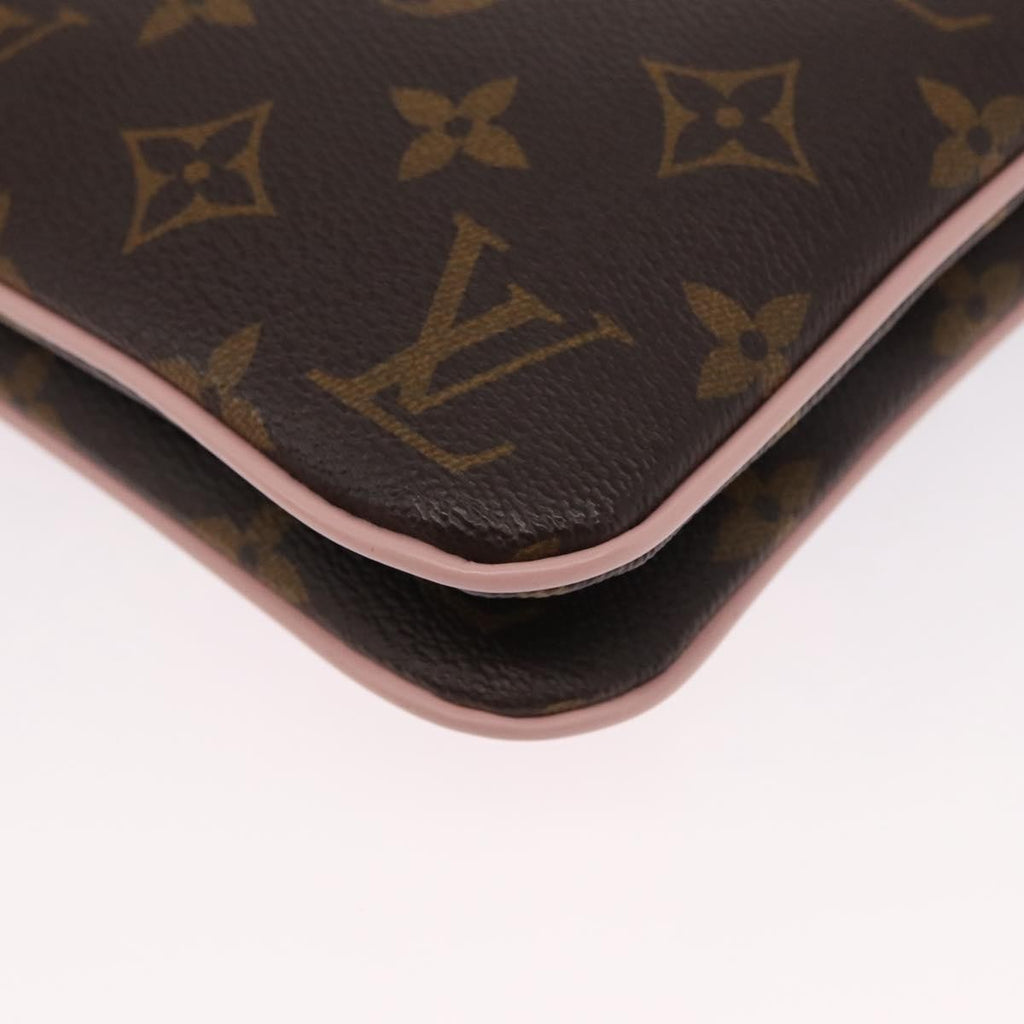 Louis Vuitton Double Zip Pochette Limited Edition Vivienne Xmas Monogram Canvas Brown Canvas Clutche & Pouche Bag (Pre-Owned)
