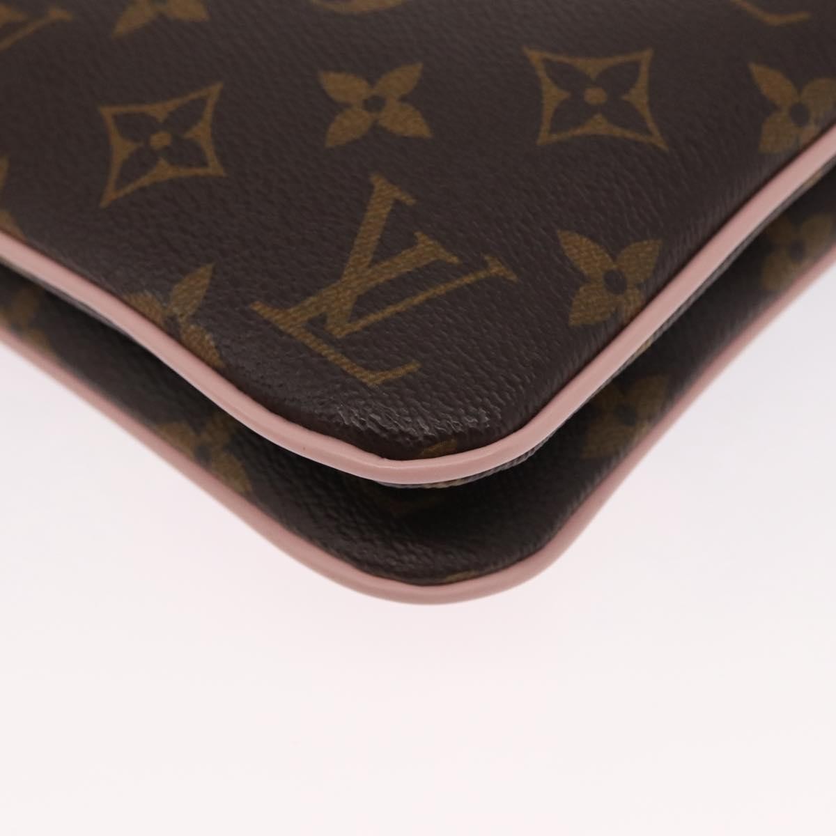 Louis Vuitton Double Zip Pochette Limited Edition Vivienne Xmas Monogram Canvas Brown Canvas Clutche & Pouche Bag (Pre-Owned)