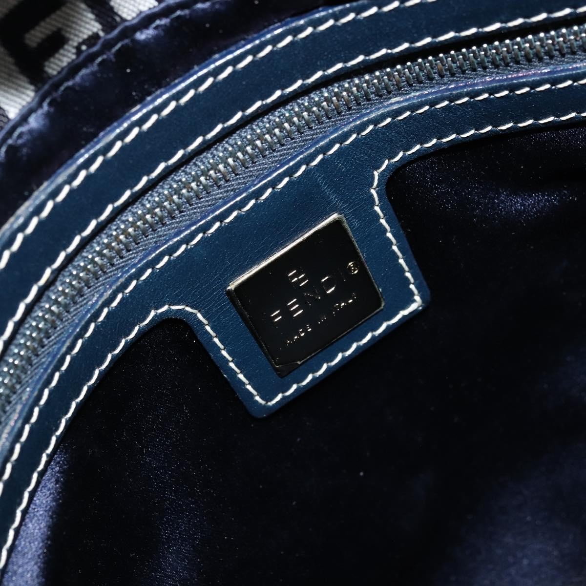 Fendi Mama Forever Bag Zucchino Canvas Navy Canvas Shoulder Bag Bag (Pre-Owned)