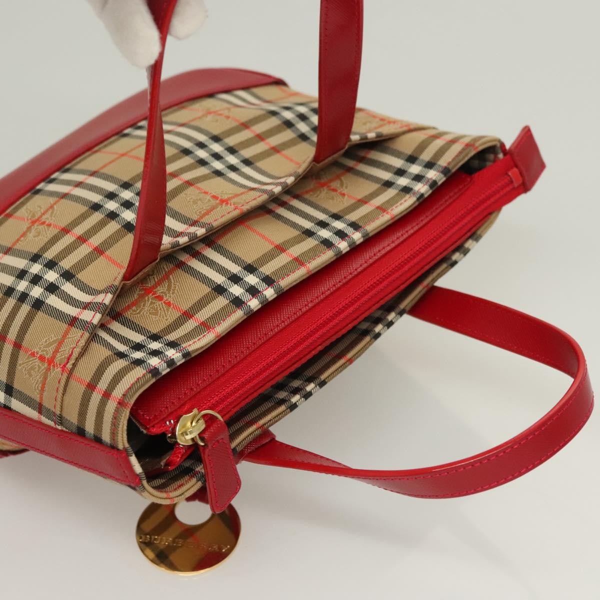 Burberry Nova Check Handbag Nova Check Canvas And Leather Beige Canvas Handbag (Pre-Owned)