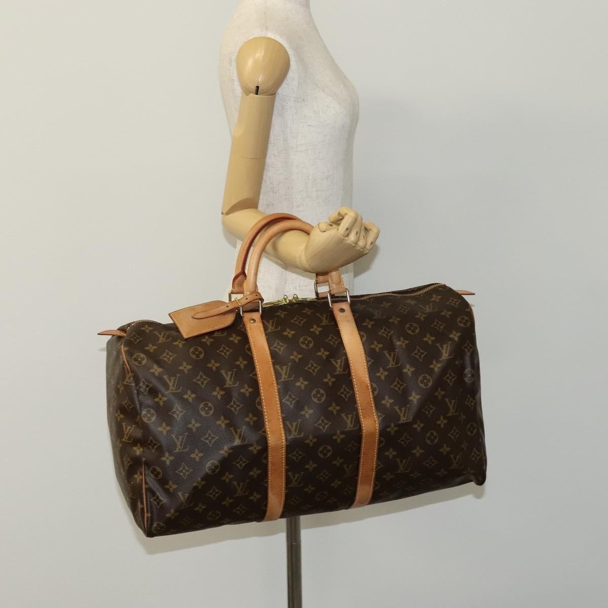 Louis Vuitton Keepall Bag Monogram Canvas Brown Canvas Travel Bag Bag (Pre-Owned)