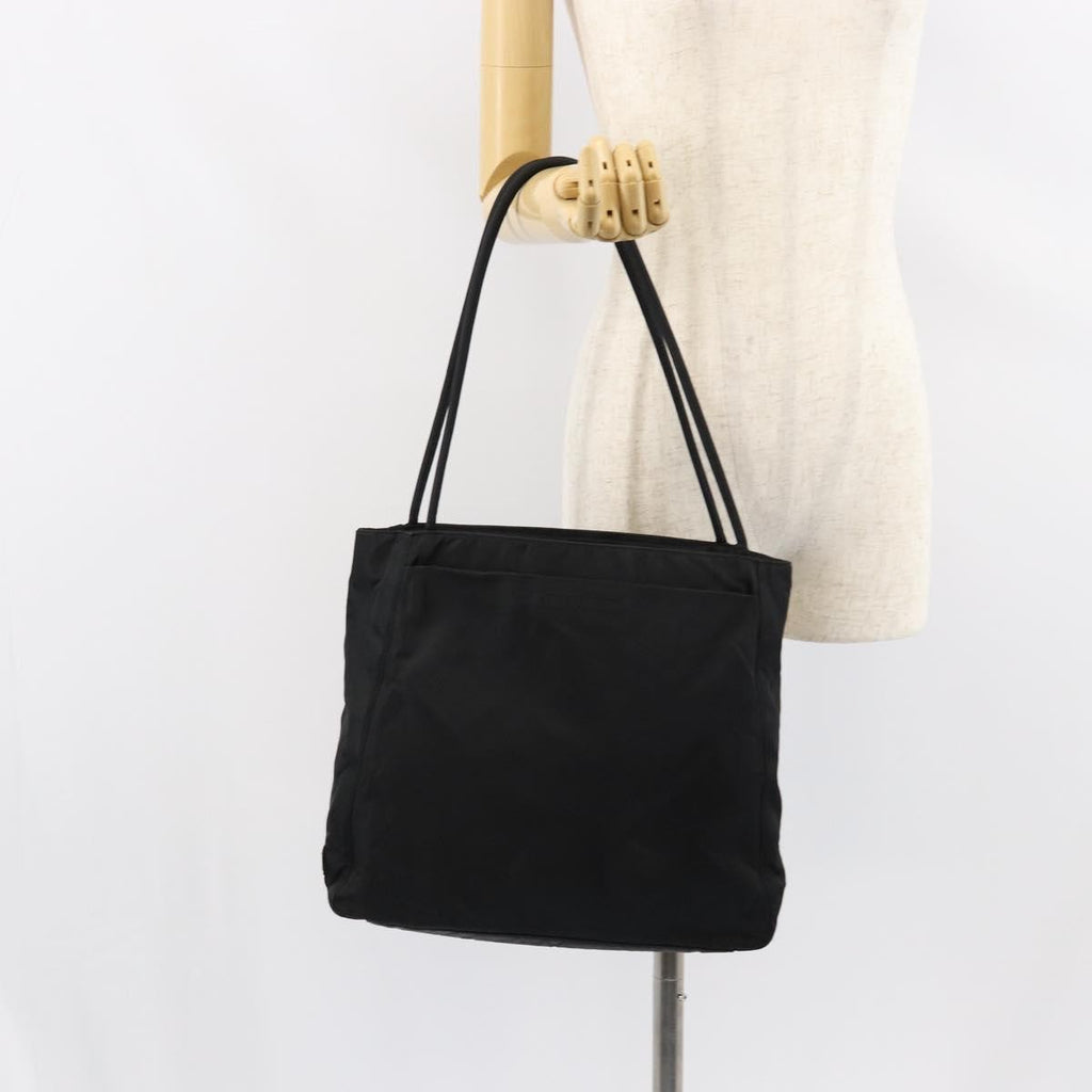 Prada Vintage Tote Tessuto Black Nylon Tote Bag Bag (Pre-Owned)
