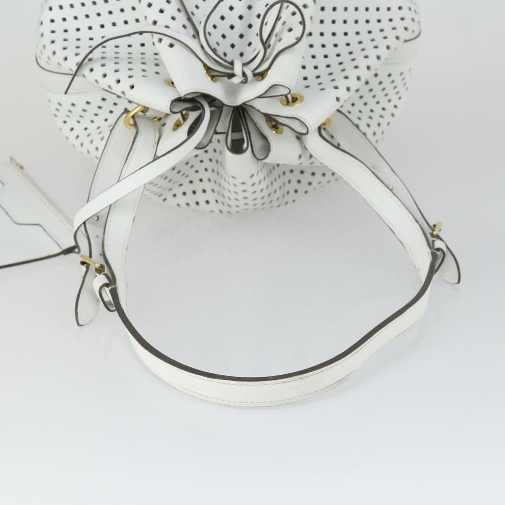 Louis Vuitton Flore Noe Handbag Perforated Leather White Leather Shoulder Bag Bag (Pre-Owned)