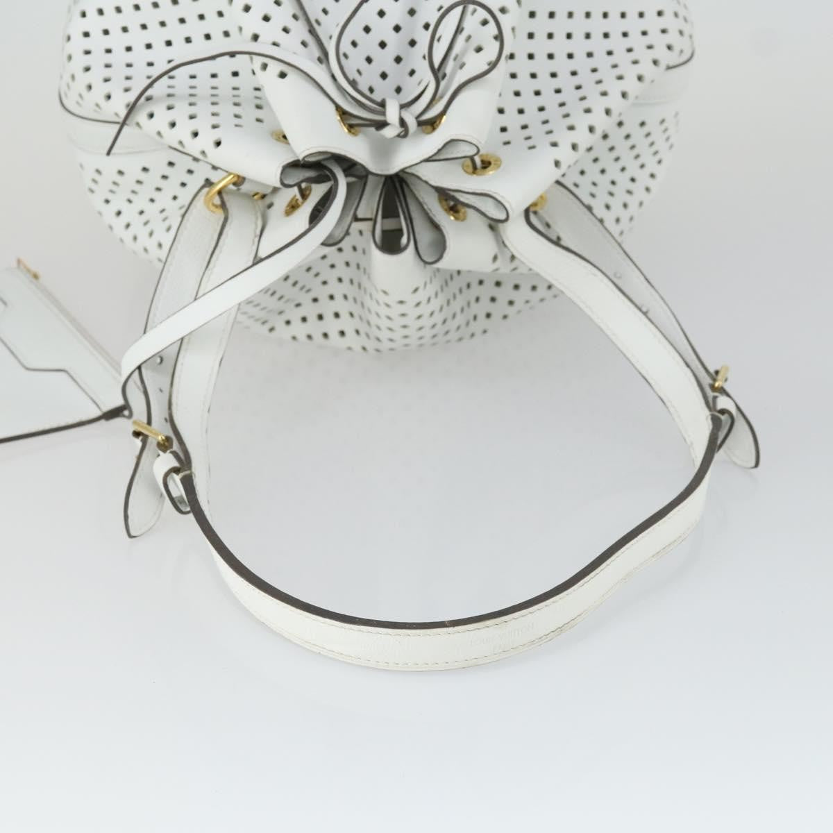 Louis Vuitton Flore Noe Handbag Perforated Leather White Leather Shoulder Bag Bag (Pre-Owned)