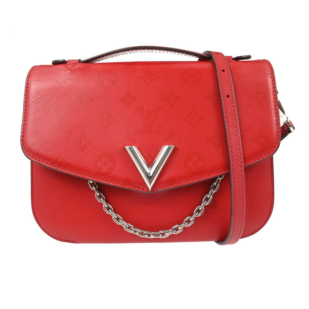 Louis Vuitton Very Messenger Monogram Leather Red Leather Shoulder Bag Bag (Pre-Owned)