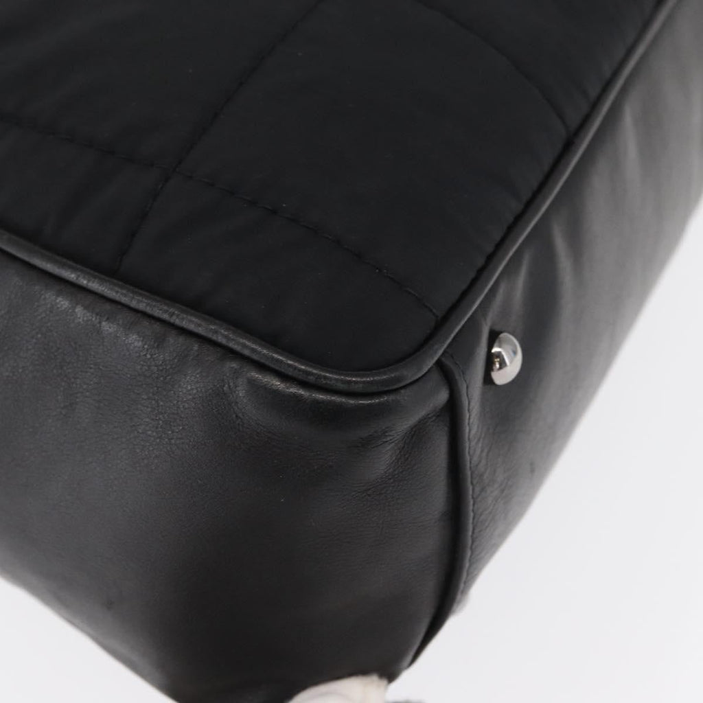 Chanel Square Stitch Boston Bag Quilted Nylon Black Nylon Travel Bag Bag (Pre-Owned)