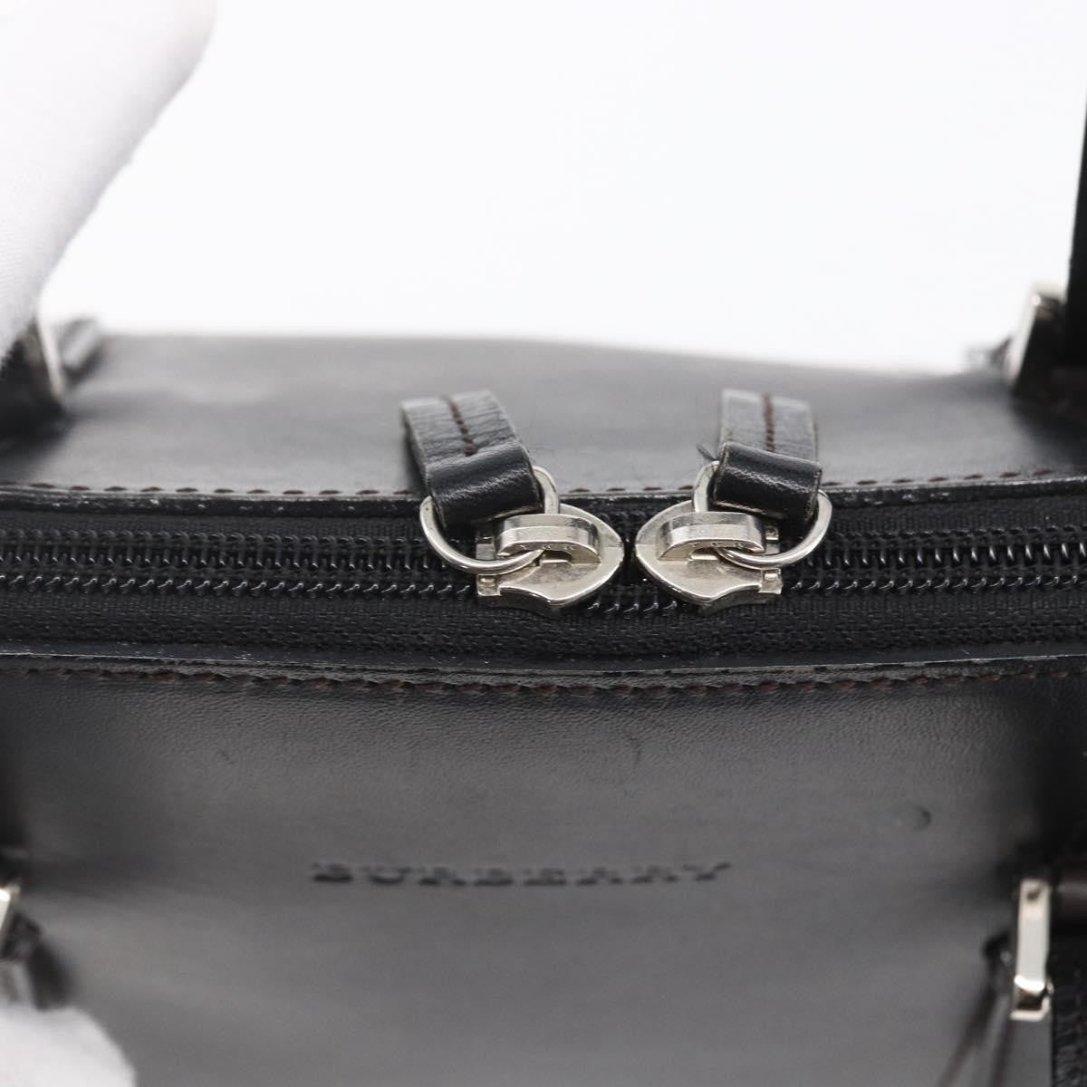 Burberry Vintage Handbag Leather Black Leather Handbag (Pre-Owned)