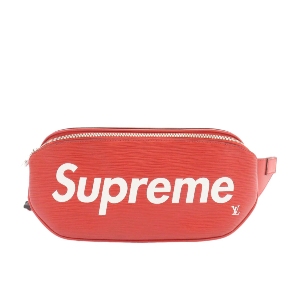 Louis Vuitton Louis Vuitton X Supreme Waist Bag Epi Leather Red Leather Bag (Pre-Owned)