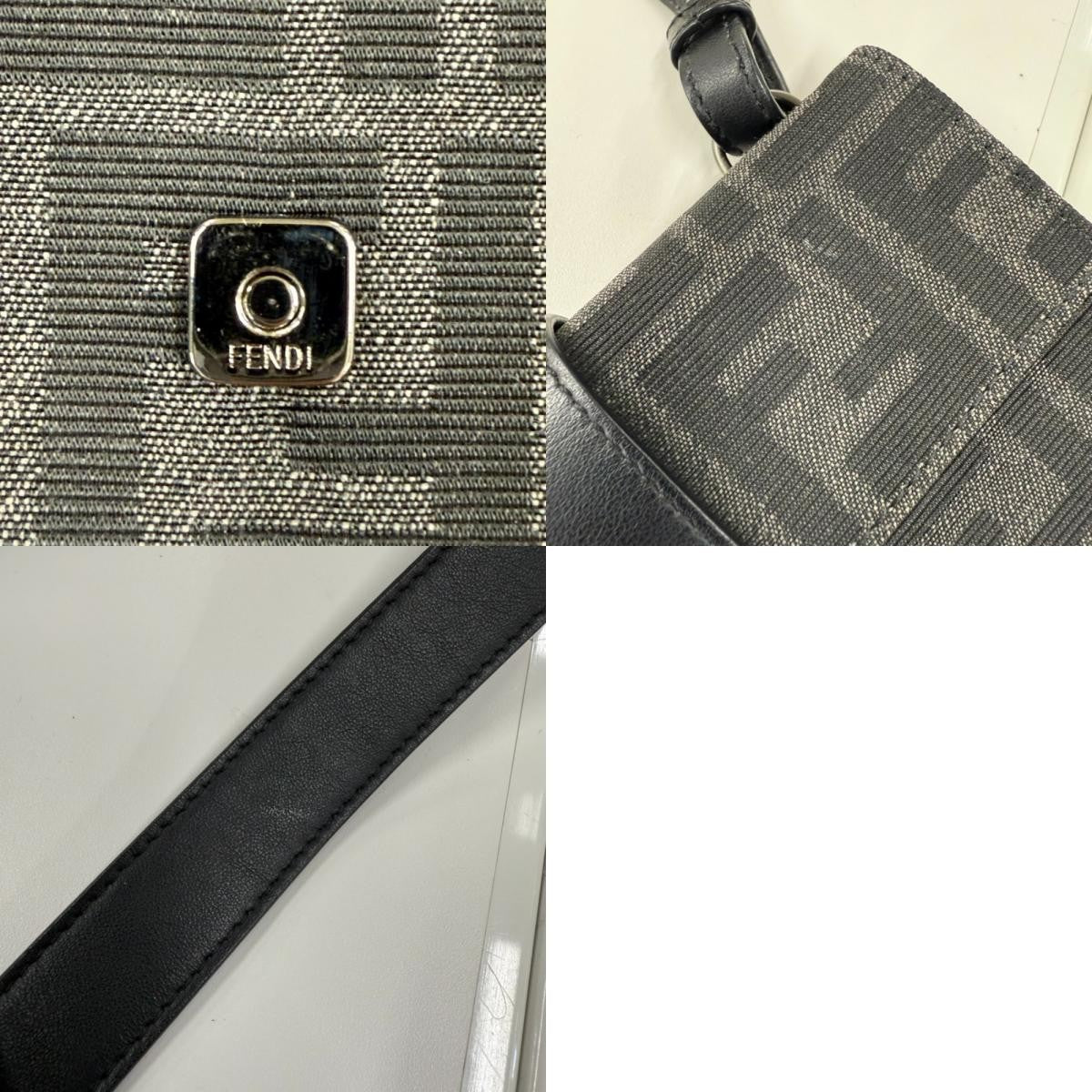 Fendi Baguette Convertible Belt Bag Zucca Canvas Black Canvas Shoulder Bag Bag (Pre-Owned)