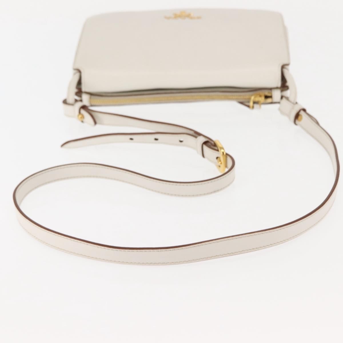 Prada Flap Crossbody Bag Vitello Daino White Leather Shoulder Bag Bag (Pre-Owned)