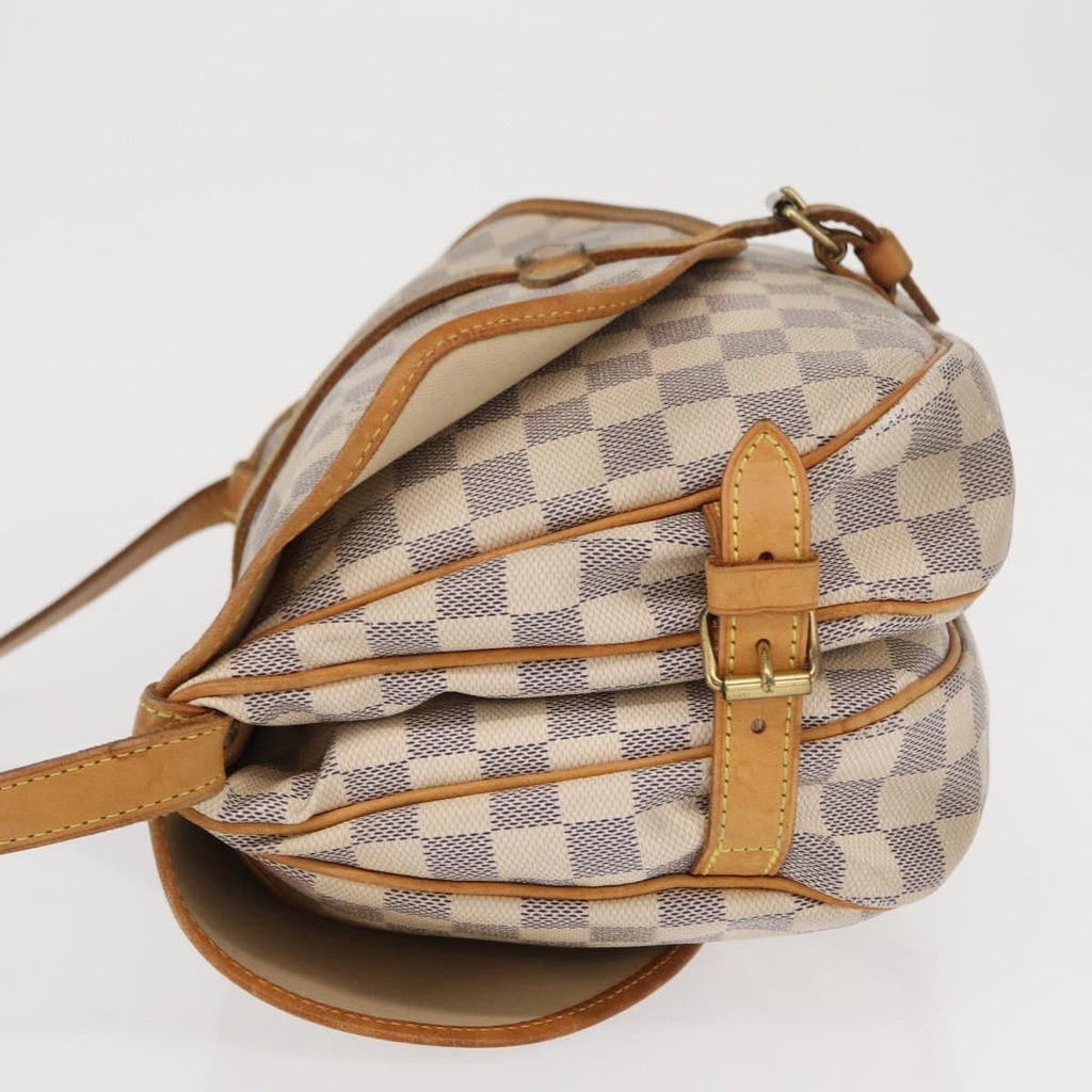 Louis Vuitton Saumur Handbag Damier Beige Canvas Shoulder Bag Bag (Pre-Owned)