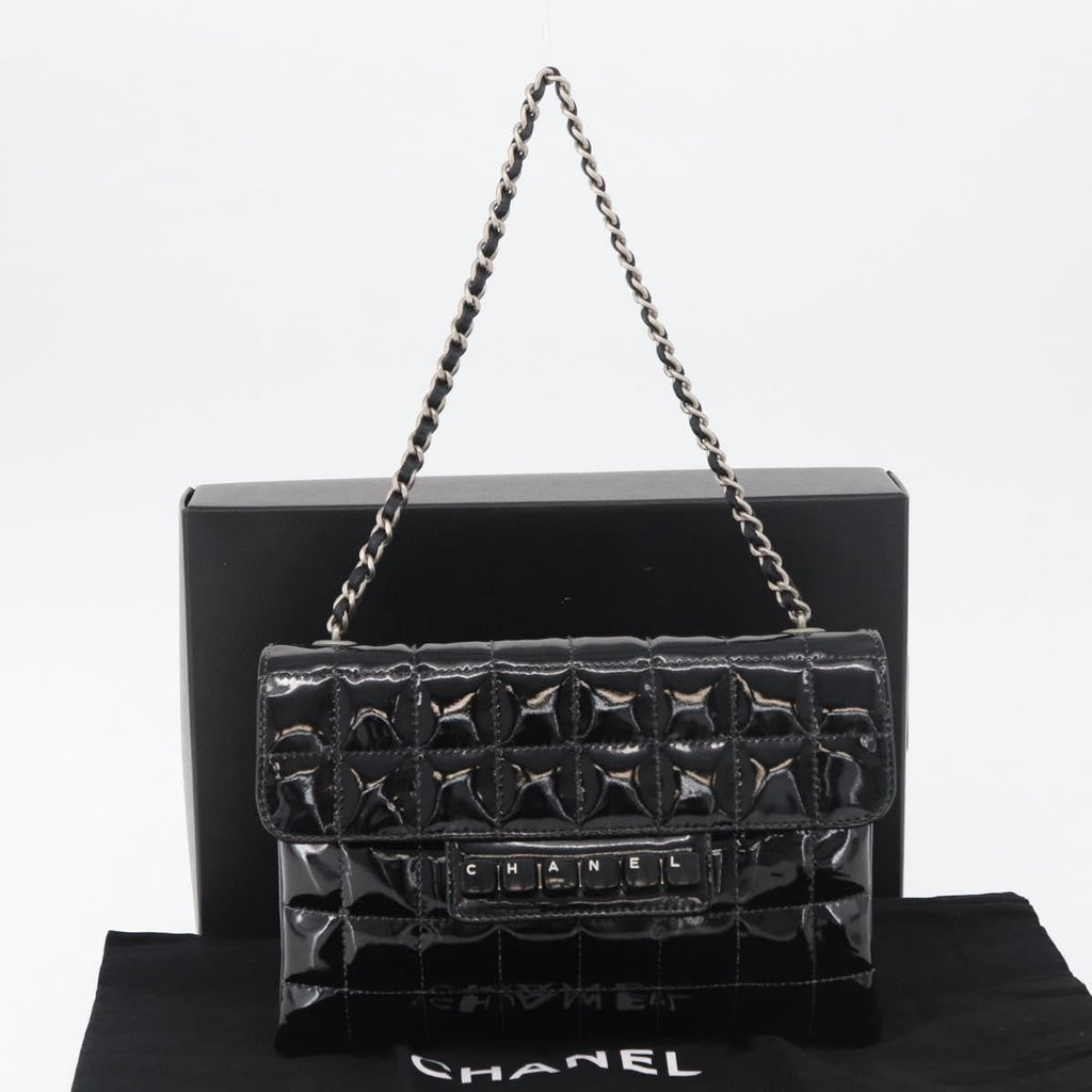Chanel Keyboard Flap Bag Quilted Patent Black Patent_Leather Shoulder Bag Bag (Pre-Owned)