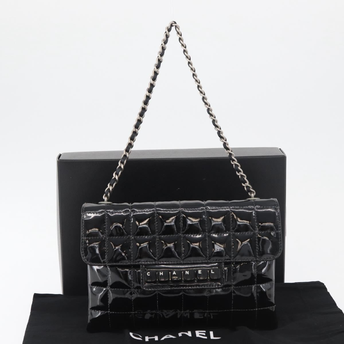 Chanel Keyboard Flap Bag Quilted Patent Black Patent_Leather Shoulder Bag Bag (Pre-Owned)