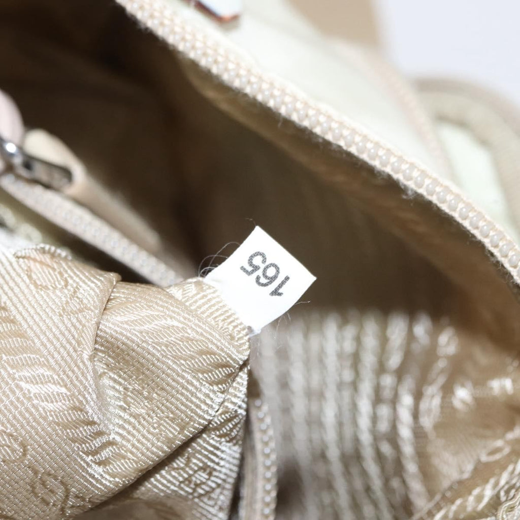 Prada Buckle Messenger Bag Tessuto Beige Nylon Shoulder Bag Bag (Pre-Owned)