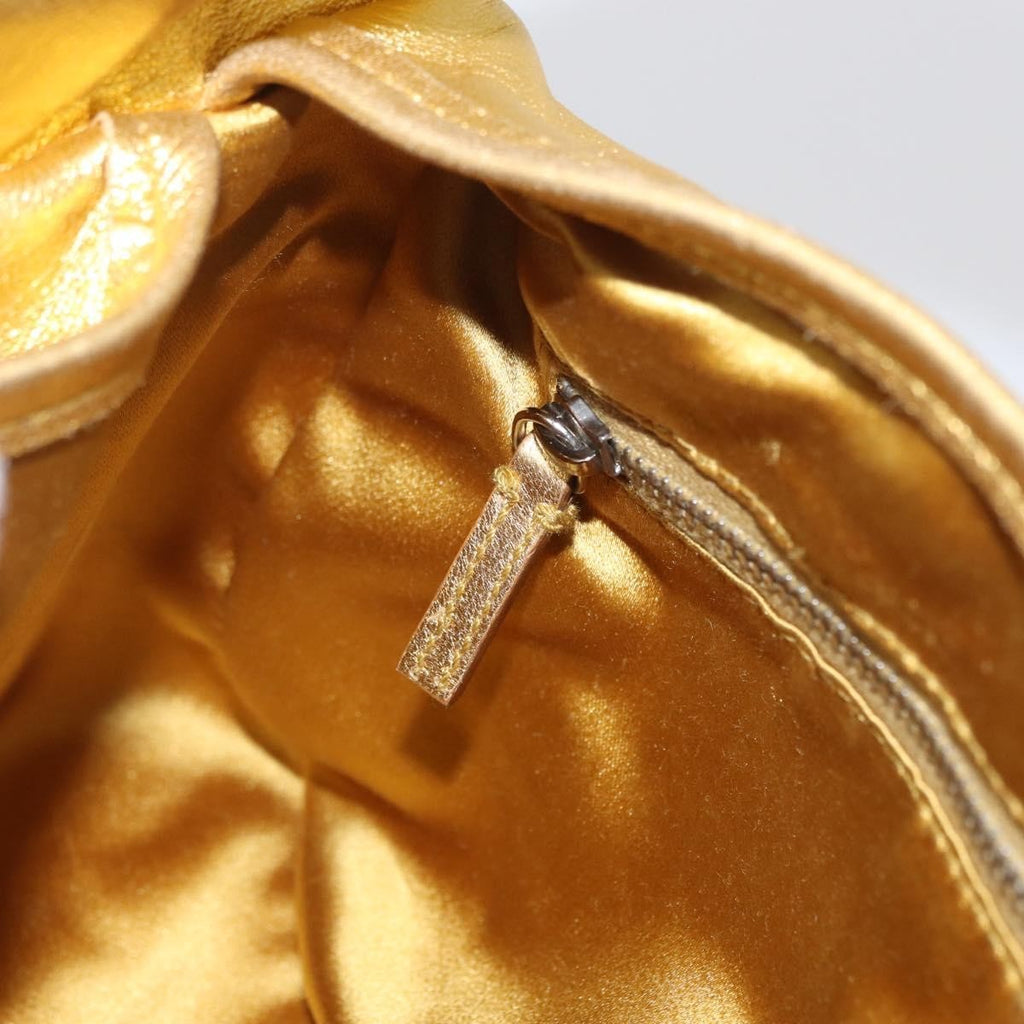 Prada Vintage Shoulder Bag Leather Gold Leather Shoulder Bag Bag (Pre-Owned)