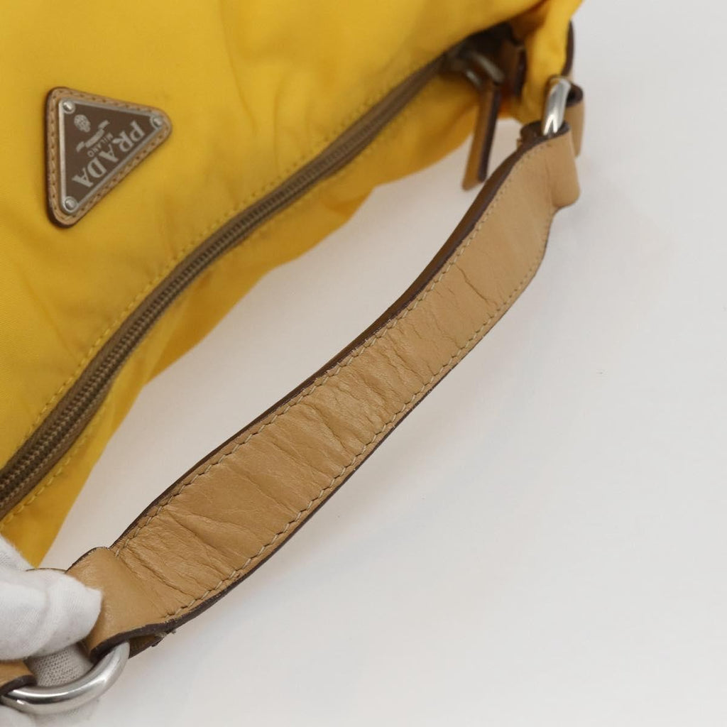 Prada Vintage Shoulder Bag Tessuto Yellow Nylon Shoulder Bag Bag (Pre-Owned)