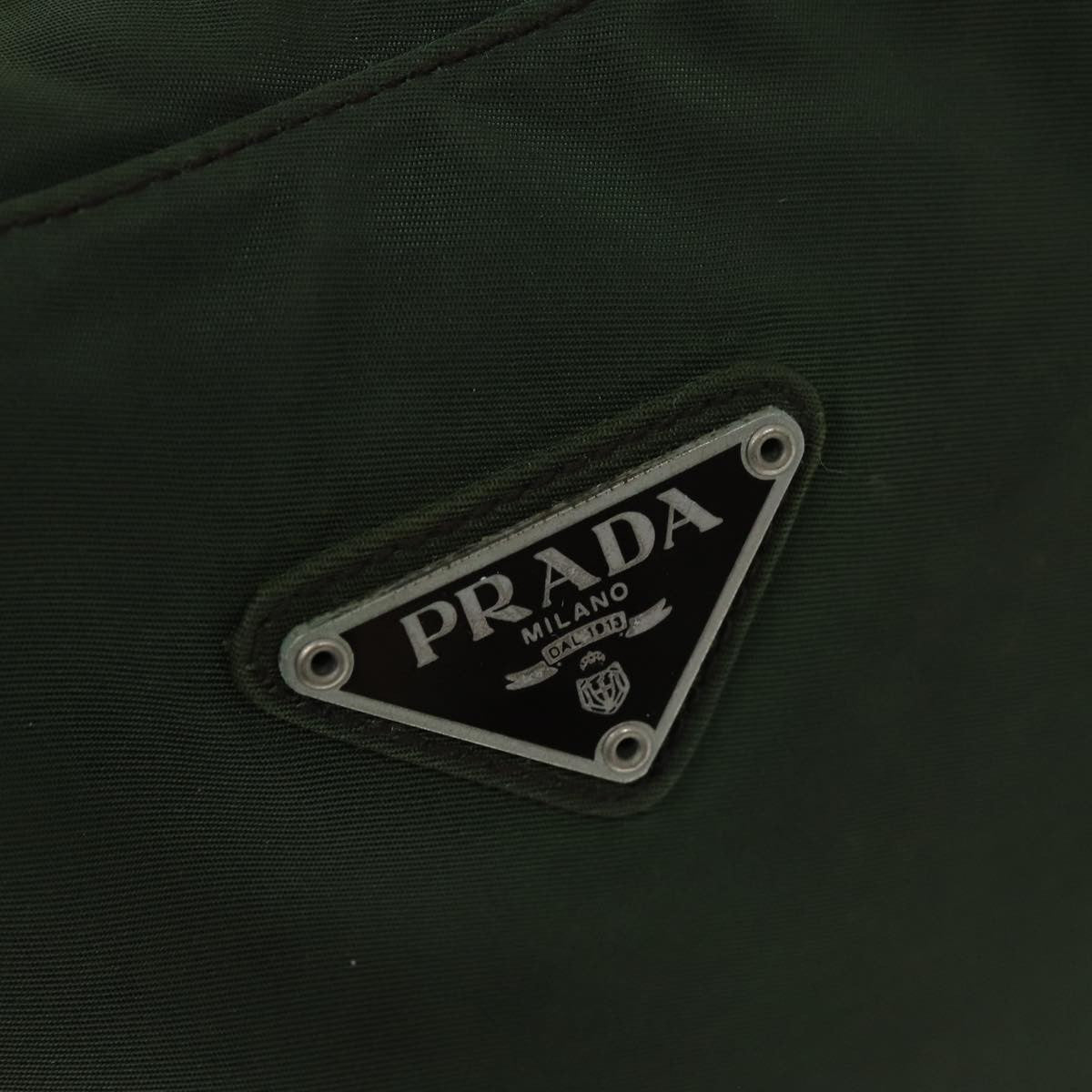 Prada Bowling Shoulder Bag Tessuto Khaki Nylon Handbag (Pre-Owned)