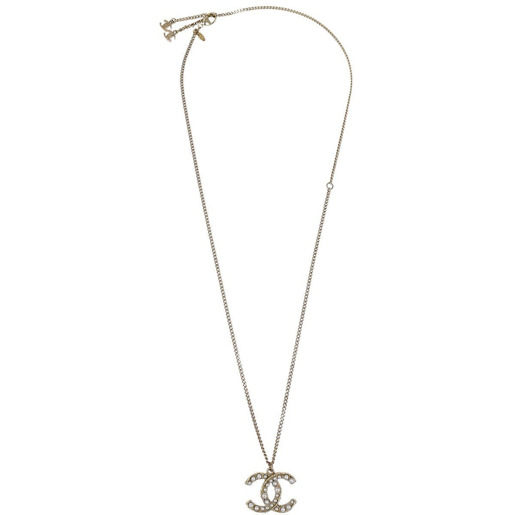 Chanel Cc Necklace Metal Gold Metal Necklace Jewelry (Pre-Owned)