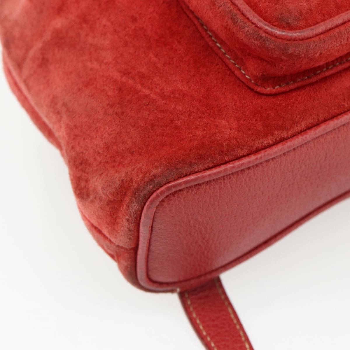 Gucci Gucci Bamboo Backpack Daim Red Suede Backpack Bag (Pre-Owned)