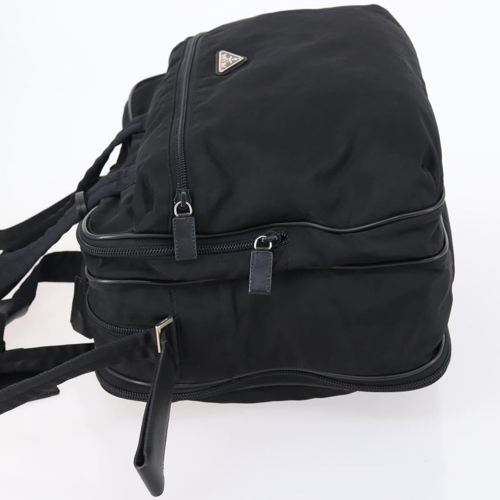 Prada Porta Computer Briefcase Tessuto And Saffiano Leather Black Nylon Briefcase Bag (Pre-Owned)