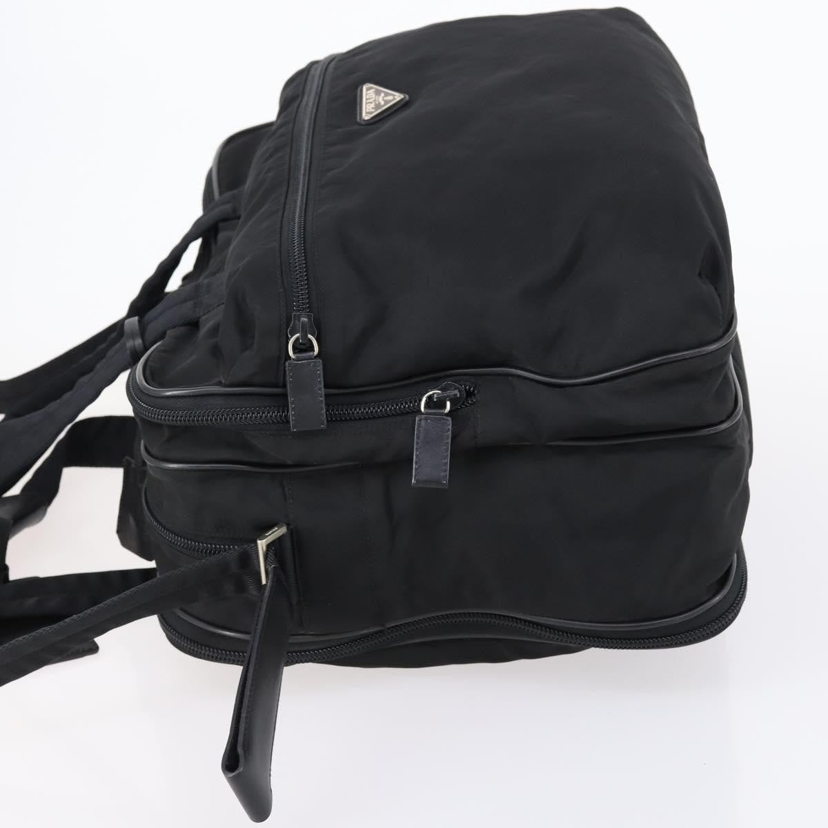 Prada Porta Computer Briefcase Tessuto And Saffiano Leather Black Nylon Briefcase Bag (Pre-Owned)