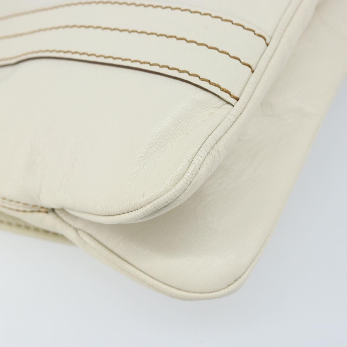 Gucci Vintage Handbag Leather White Leather Handbag (Pre-Owned)