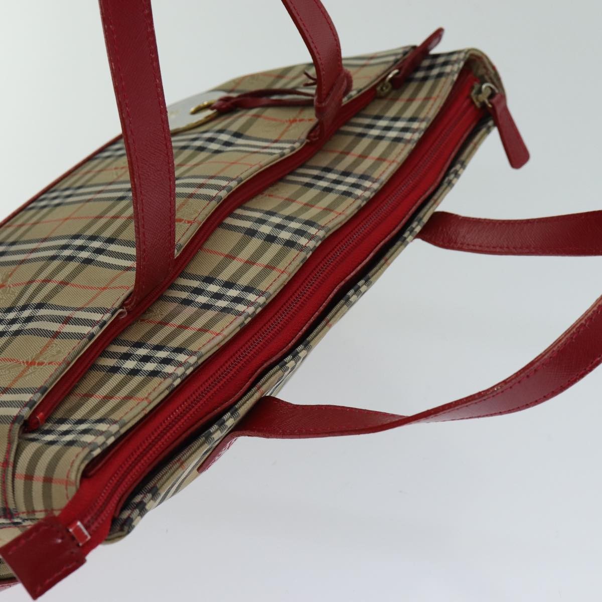 Burberry Nova Check Handbag Nova Check Canvas Beige Canvas Handbag (Pre-Owned)