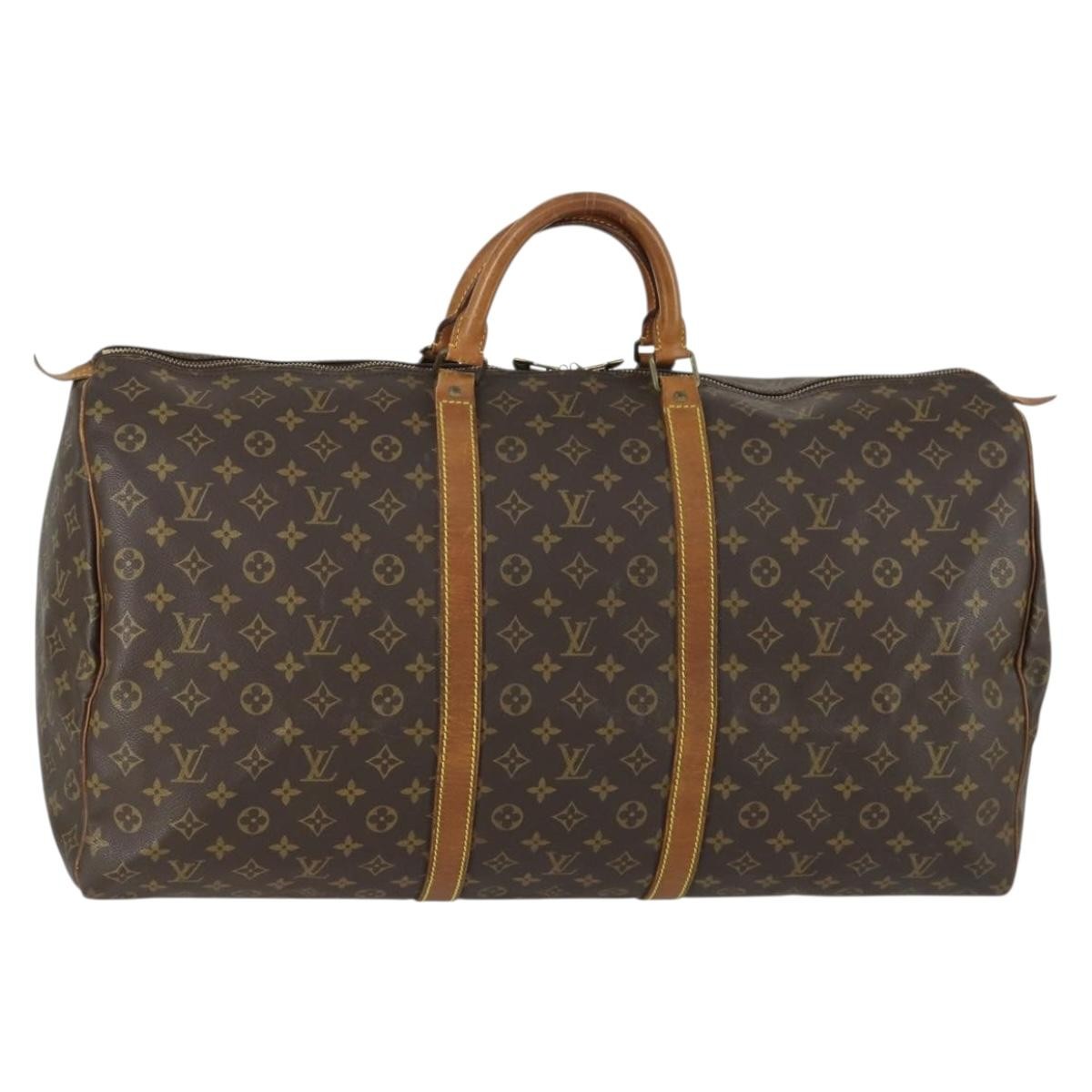 Louis Vuitton Keepall Bag Monogram Canvas Brown Canvas Travel Bag Bag (Pre-Owned)
