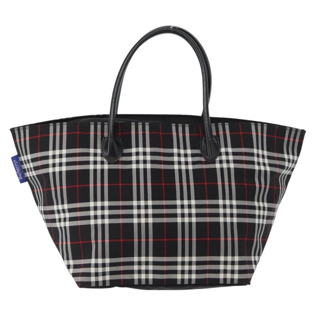 Burberry Nova Check Handbag Nylon Black Nylon Handbag (Pre-Owned)