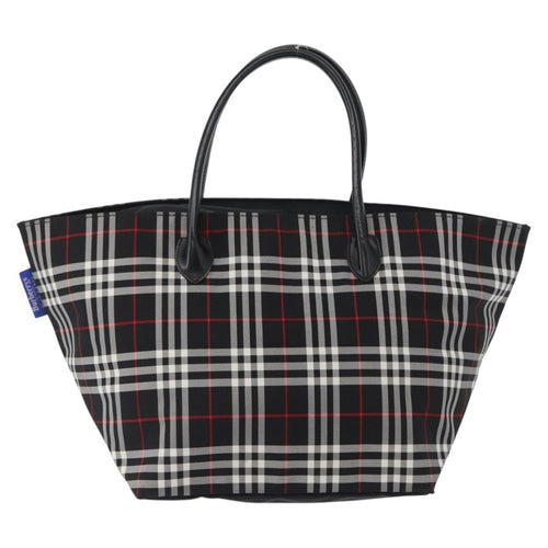 Burberry Nova Check Handbag Nylon Black Nylon Handbag (Pre-Owned)