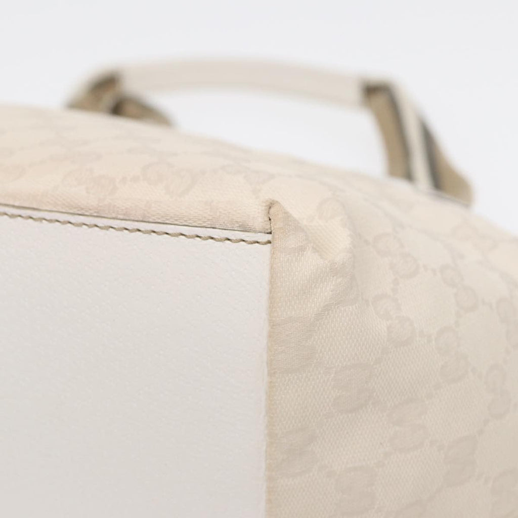 Gucci Web Zip Tote Gg Canvas Beige Canvas Tote Bag Bag (Pre-Owned)