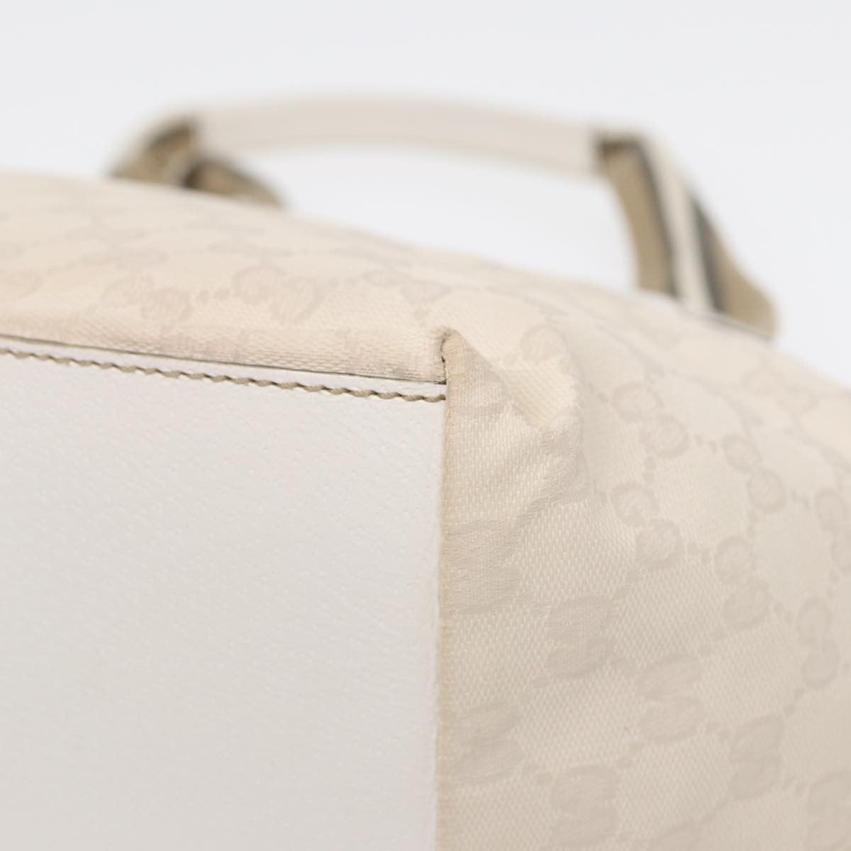 Gucci Web Zip Tote Gg Canvas Beige Canvas Tote Bag Bag (Pre-Owned)