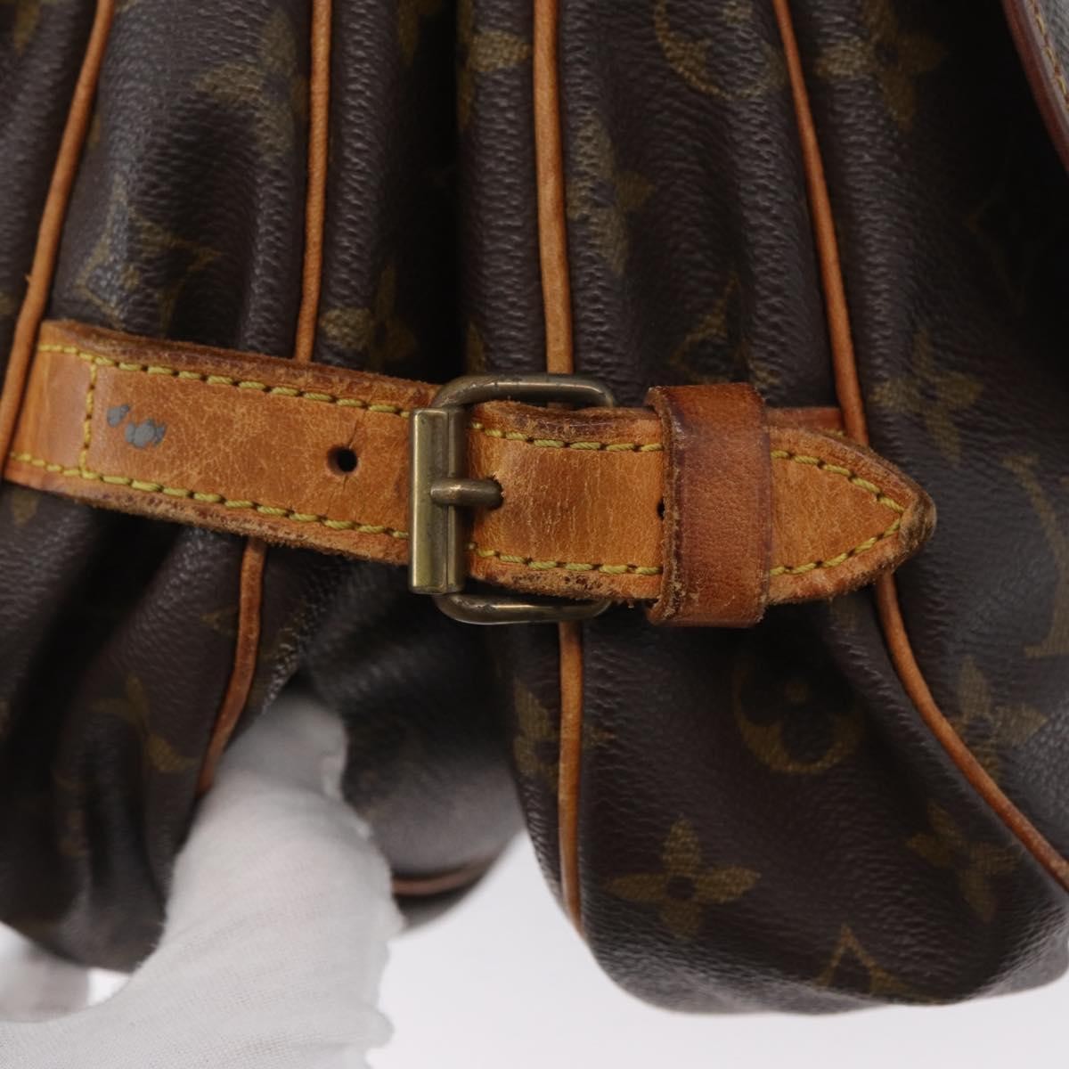 Louis Vuitton Saumur Handbag Monogram Canvas Brown Canvas Shoulder Bag Bag (Pre-Owned)