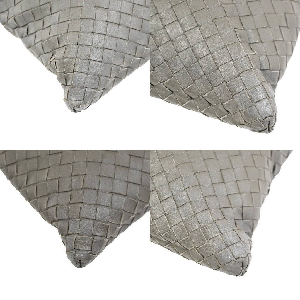 Bottega Veneta Flat Messenger Bag Intrecciato Nappa Gray Leather Shoulder Bag Bag (Pre-Owned)