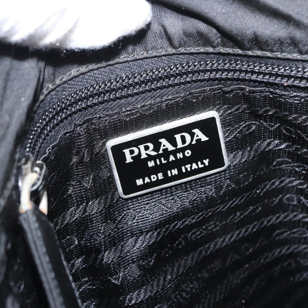Prada Logo Flap Messenger Bag Tessuto Black Nylon Shoulder Bag Bag (Pre-Owned)
