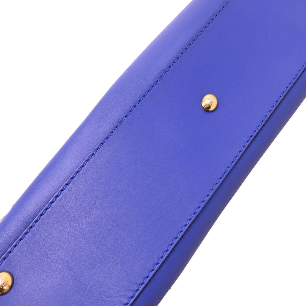 Fendi Peekaboo Bag Soft Leather Blue Leather Handbag (Pre-Owned)