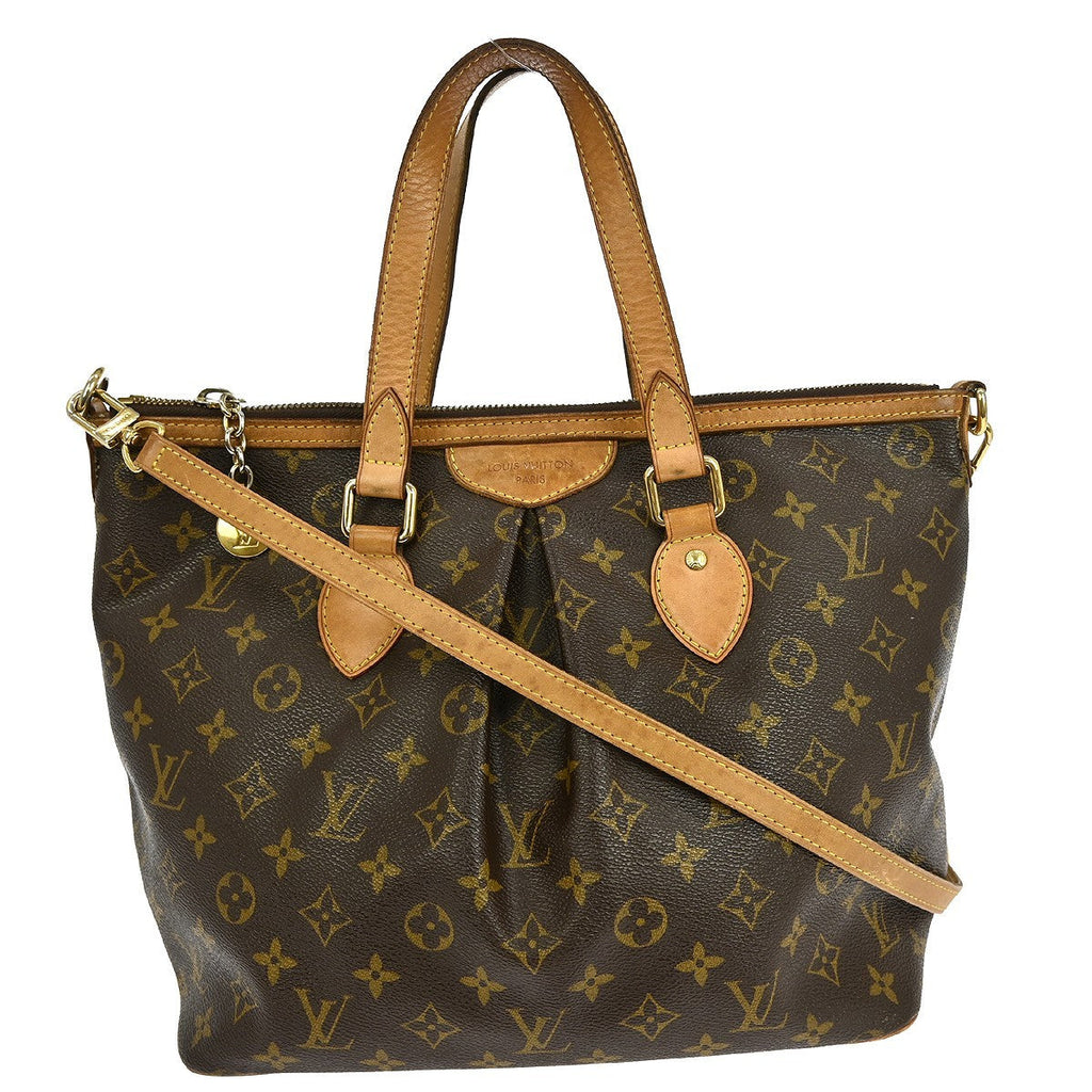 Louis Vuitton Palermo Handbag Monogram Canvas Brown Canvas Tote Bag Bag (Pre-Owned)