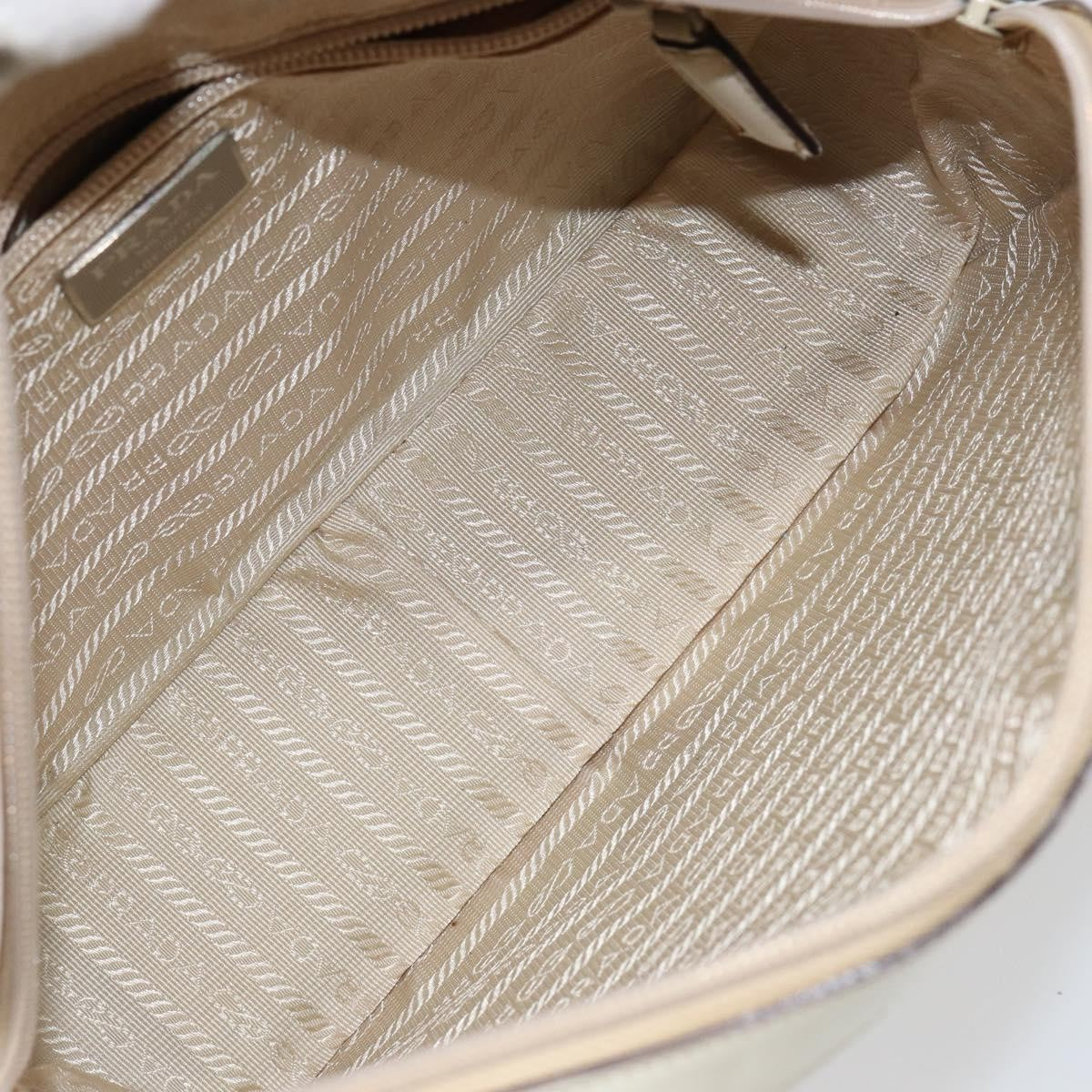 Prada Re-Edition 1995 Handbag Patent Leather Beige Patent_Leather Handbag (Pre-Owned)