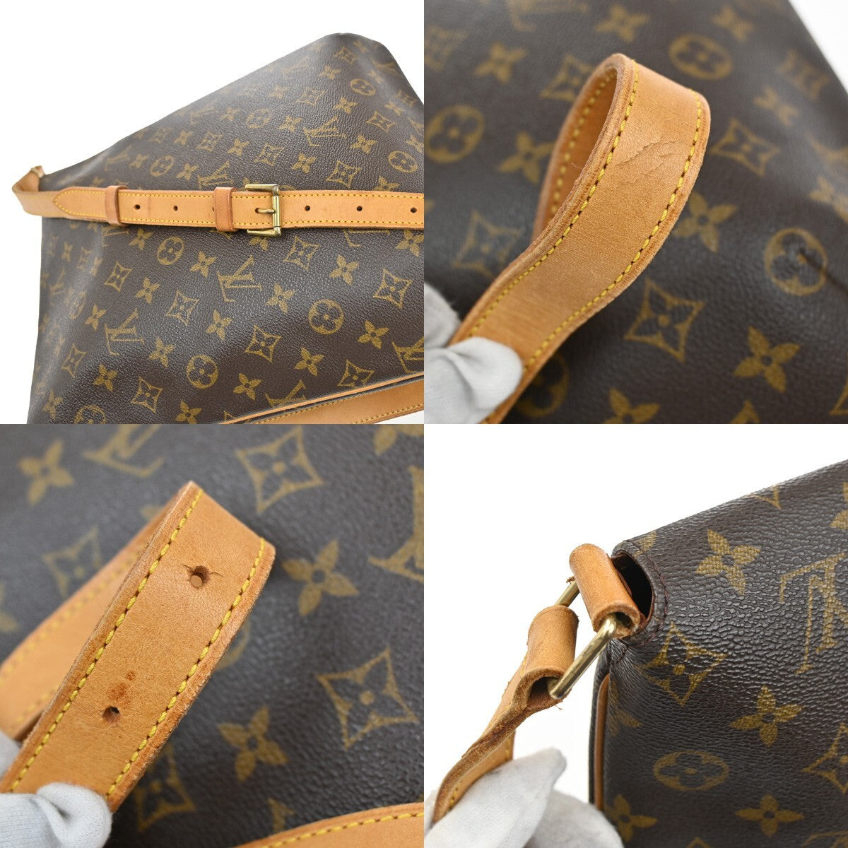 Louis Vuitton Musette Handbag Monogram Canvas Brown Leather Shoulder Bag Bag (Pre-Owned)