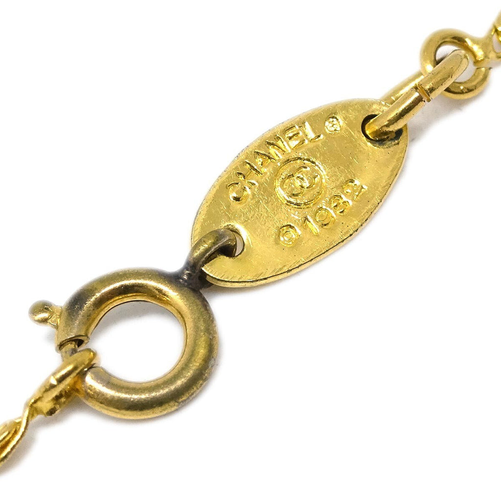 Chanel Cc Pendant Necklace Metal Gold Gold_Plated Necklace Jewelry (Pre-Owned)