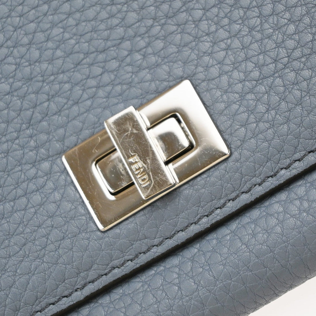 Fendi Peekaboo Wallet Leather Blue Leather Wallets Accessory (Pre-Owned)