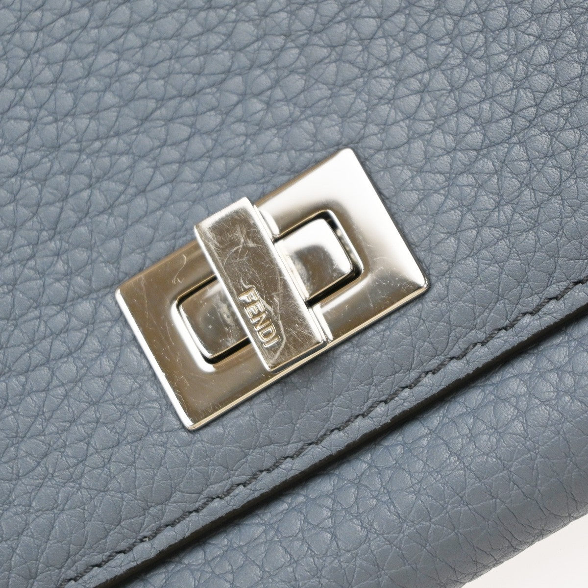 Fendi Peekaboo Wallet Leather Blue Leather Wallets Accessory (Pre-Owned)