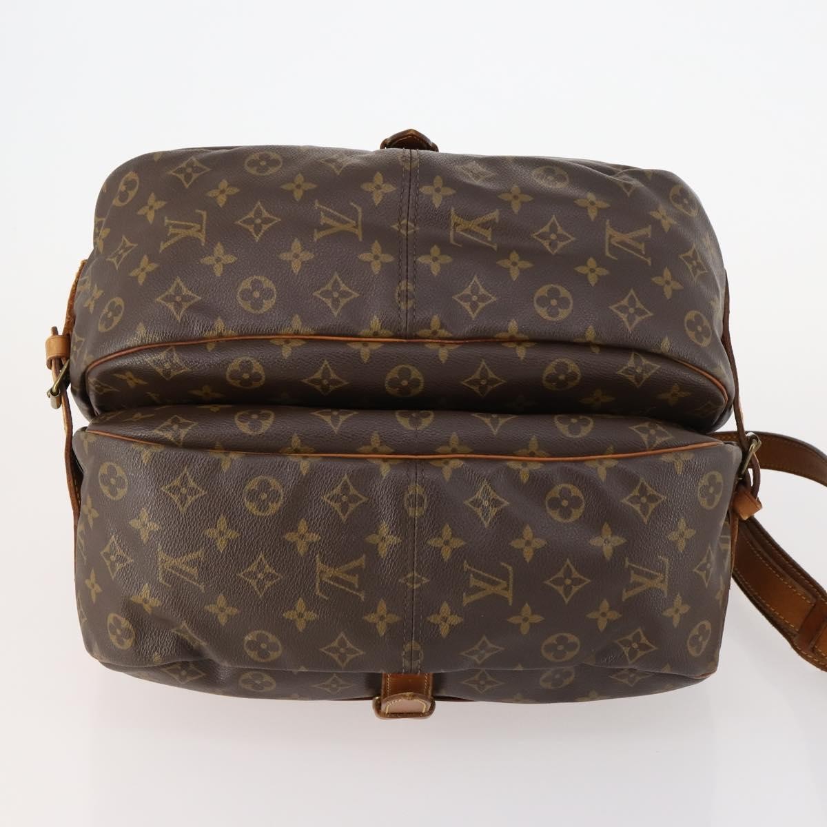 Louis Vuitton Saumur Handbag Monogram Canvas Brown Canvas Shoulder Bag Bag (Pre-Owned)