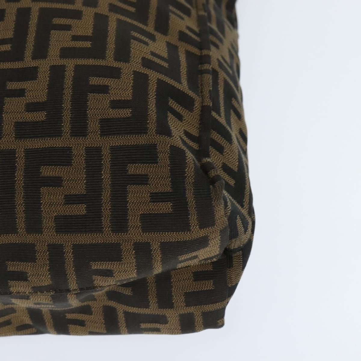 Fendi Open Shopping Tote Zucca Canvas Brown Canvas Tote Bag Bag (Pre-Owned)